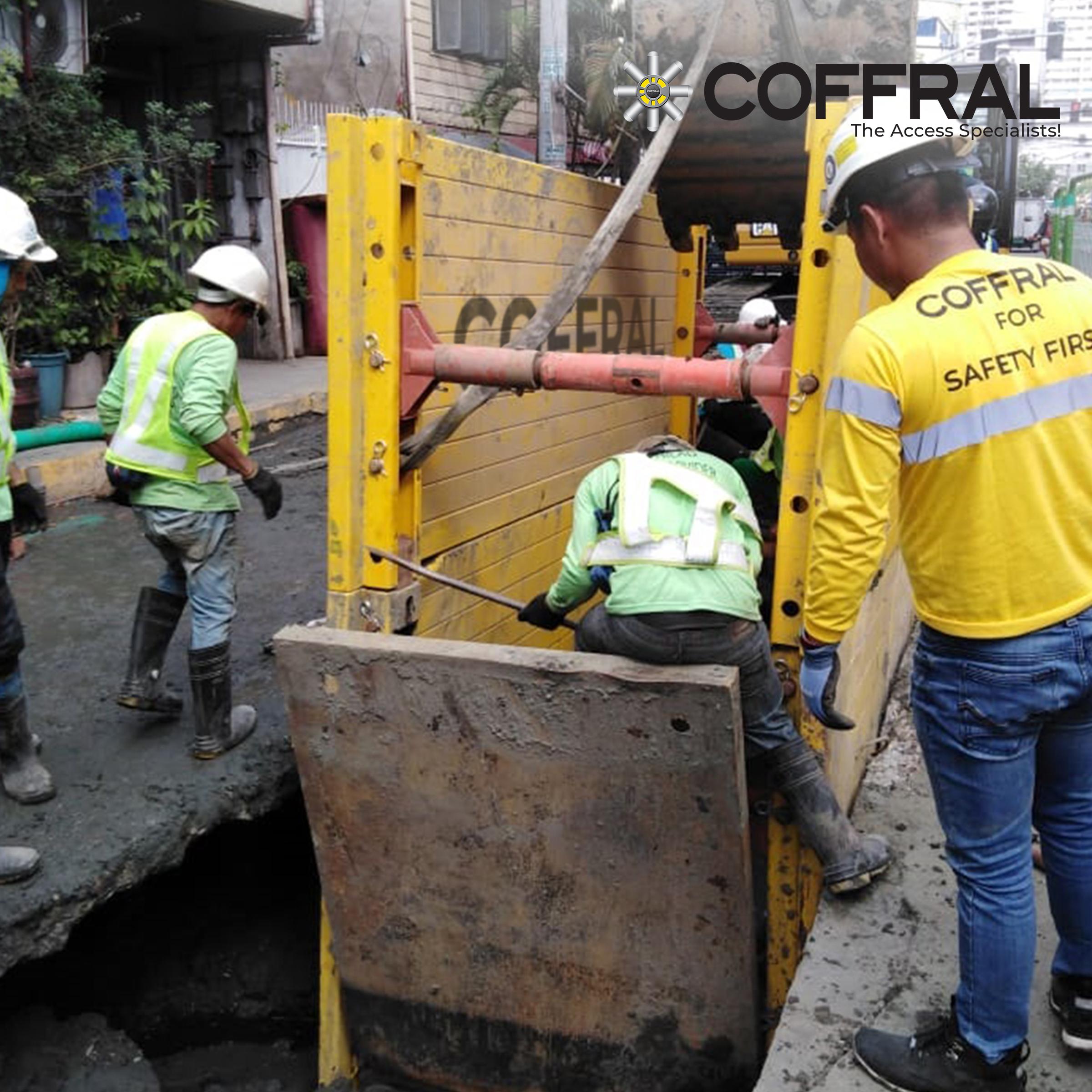 Malate Sewer Pipe Laying work. trench shoring. trench boxes KS100