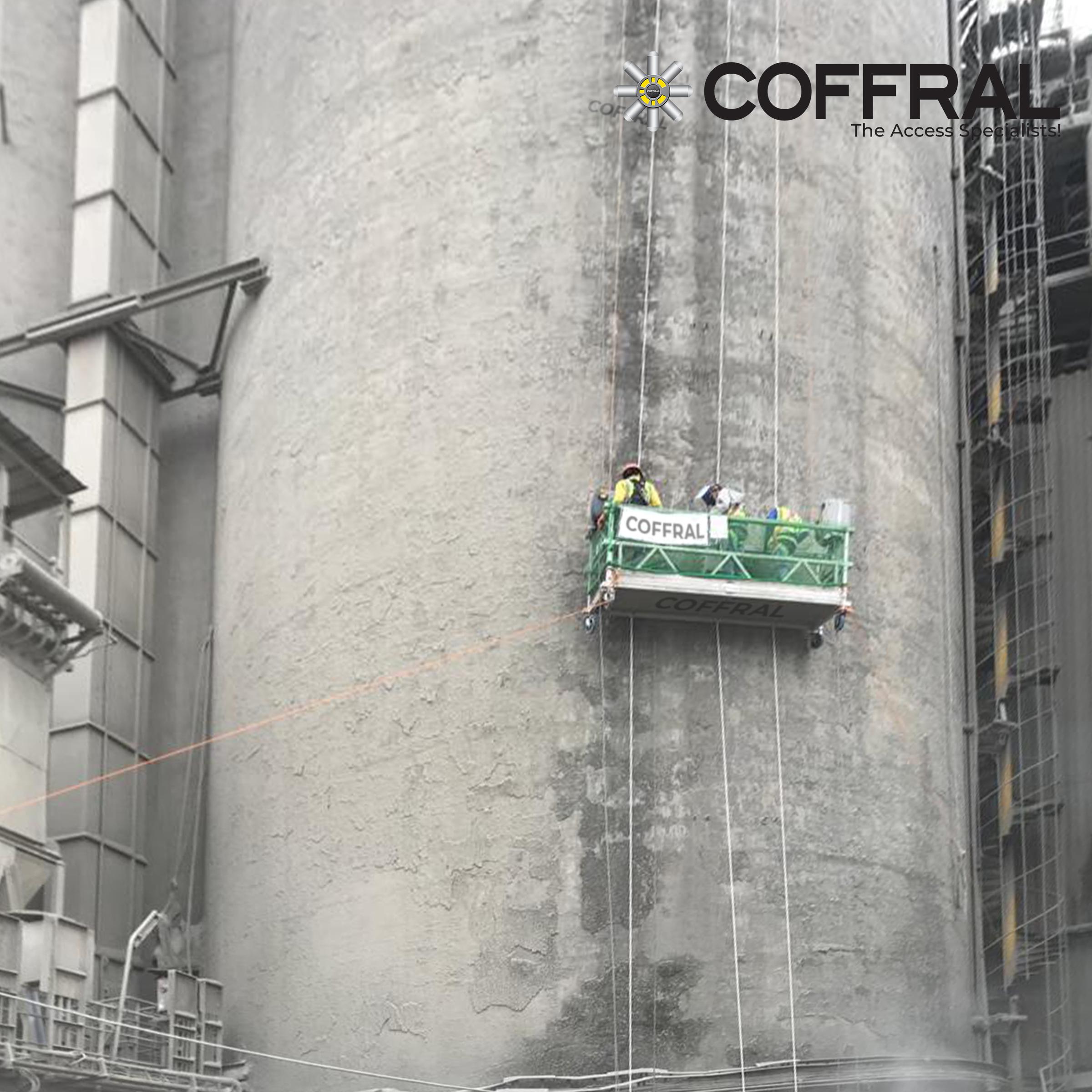 Republic Cement Powerplant silo inspection done with Coffral gondola