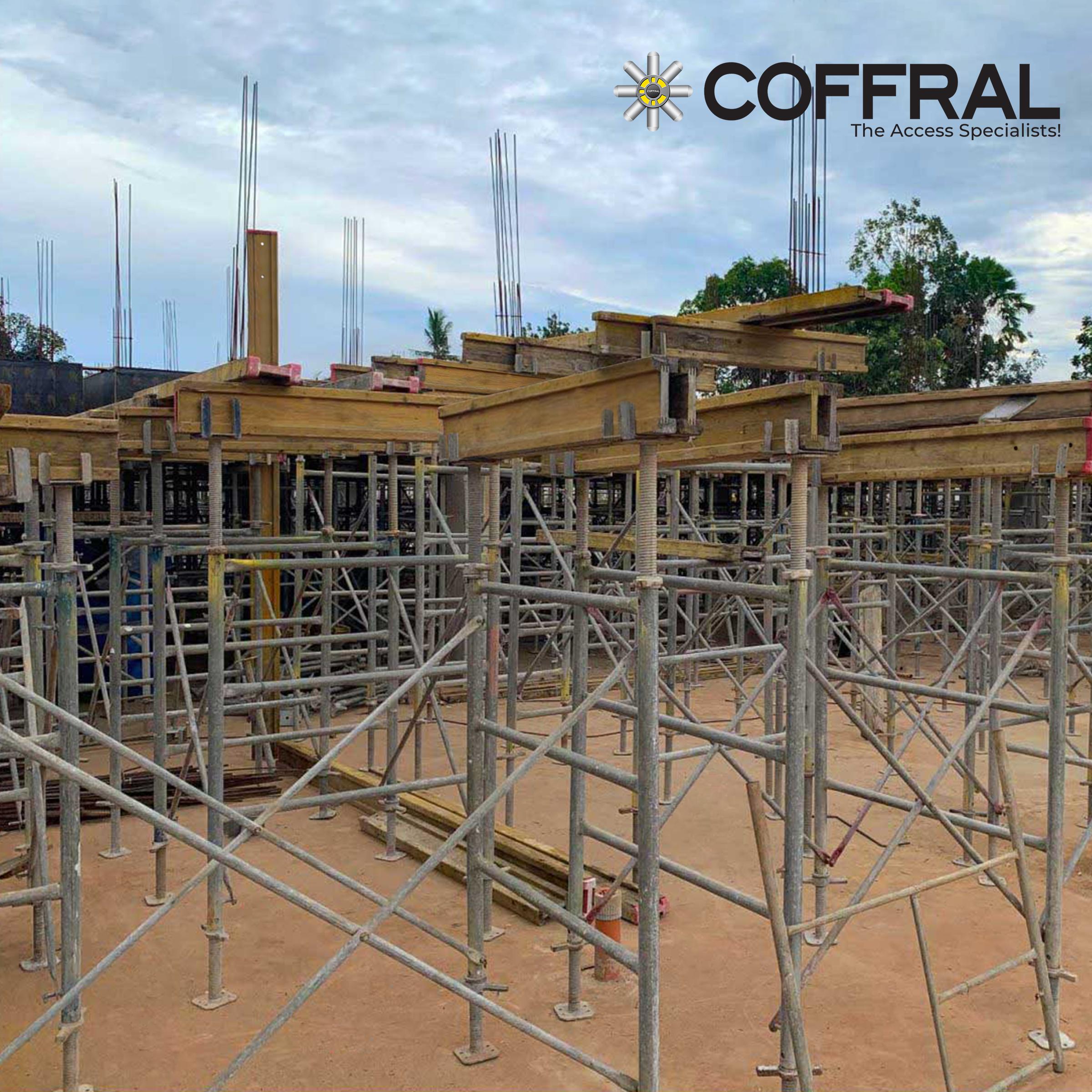 Coffral staflex slab shoring and wooden beams c20 utilized for Puregold supermarket construction
