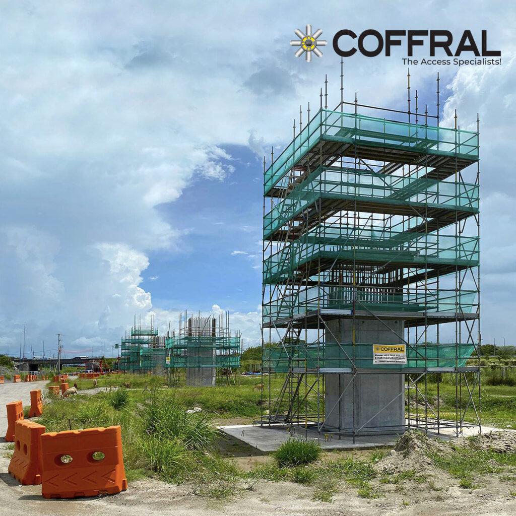 Malolos Clark Railway Project MCRP-CPN04 Acciona-EEI project showcasing Coffral industrial Ringlock scaffold. jacket scaffolding.