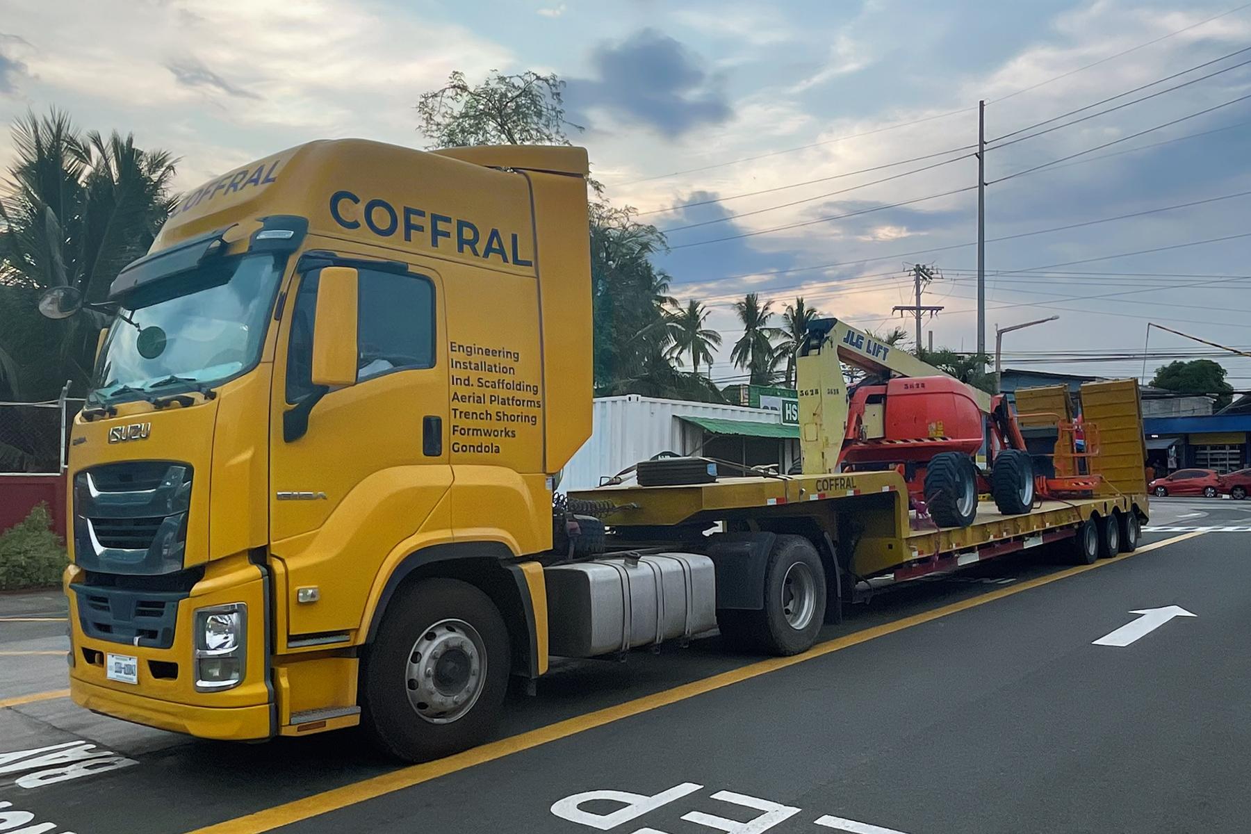 coffral asia lowbed truck for manlift