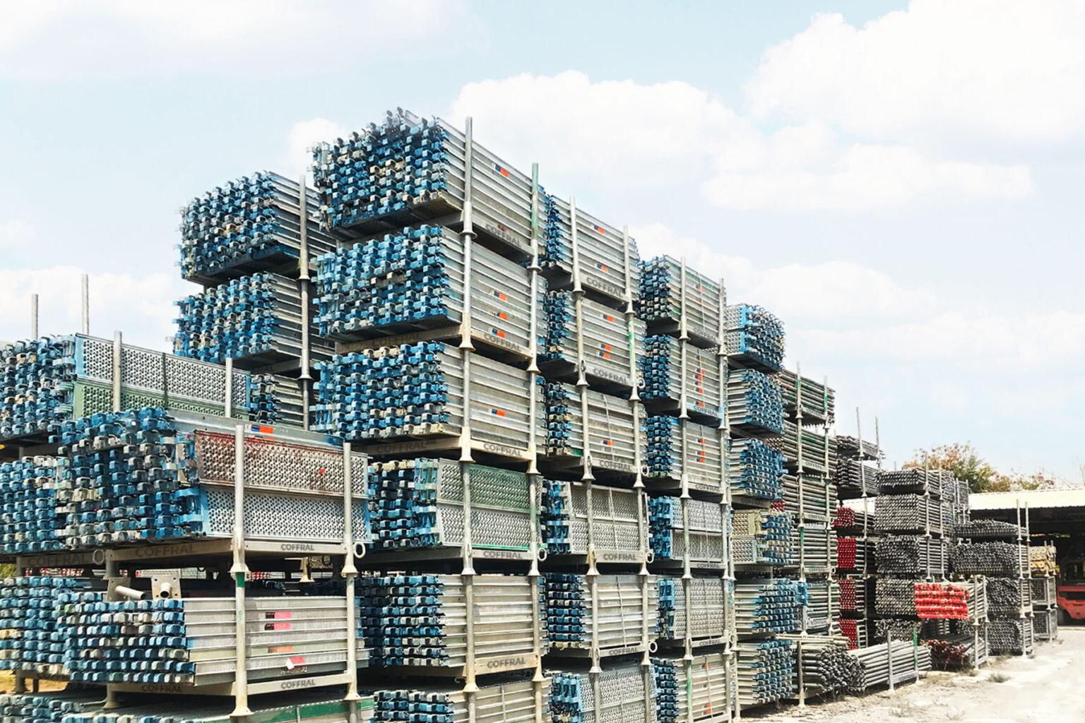 Coffral racks and crates. storage system in warehouse rental park