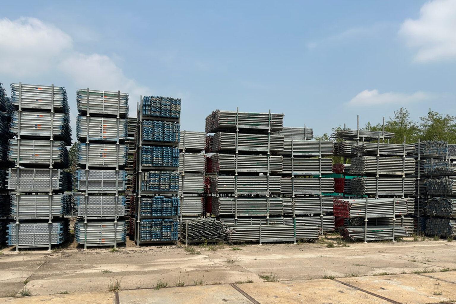 Coffral racks and crates. storage system in warehouse rental park